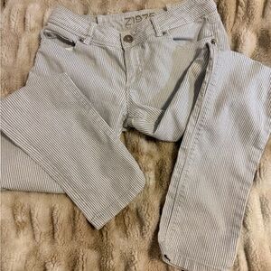 Zara Women's Skinny Jeans - Black and White Striped